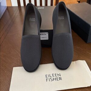 New in Box Eileen Fisher Naomi Demi Recycled Stretch Knit Loafer Graphite Gray 9